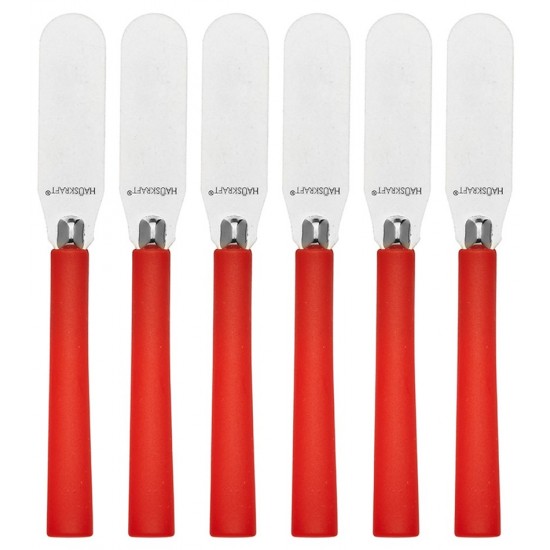 Jogo 6 Espatulas 14cm Para Pate Vermelha